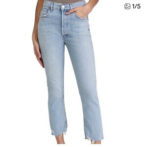 Agolde Riley Light Blue Straight 100% Cotton Jeans Size 29